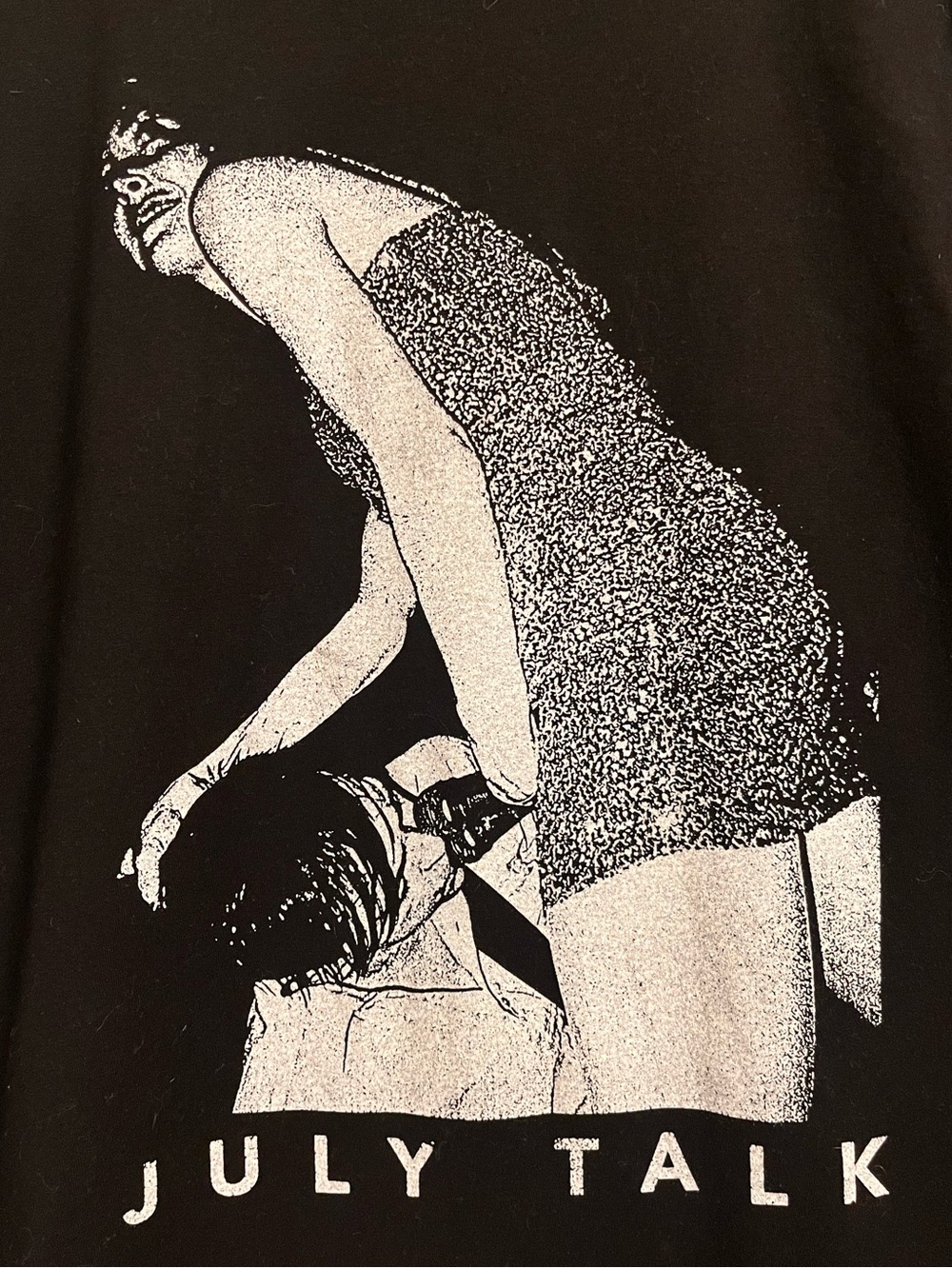 July Talk White Graphic on black tee